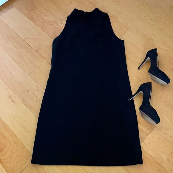 Theory Clean Halter Day Dress in Black - Picture 1 of 7